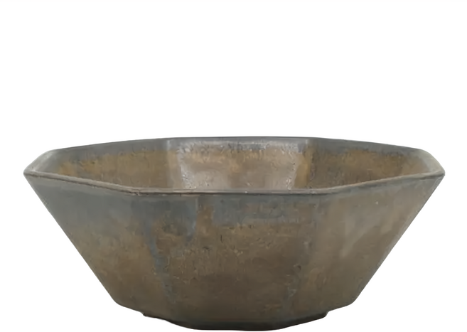 CHIPS mug. 美濃燒 Ancient Pottery 古董風八角點心碗 日本製, 古銅色, 1個