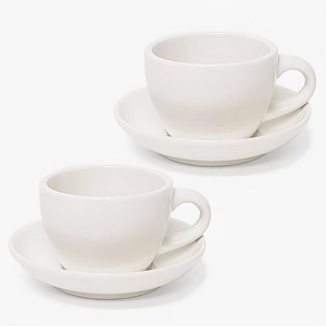 HORECA 3號咖啡杯 270ml + 杯碟組 象牙白 2入組, 2套