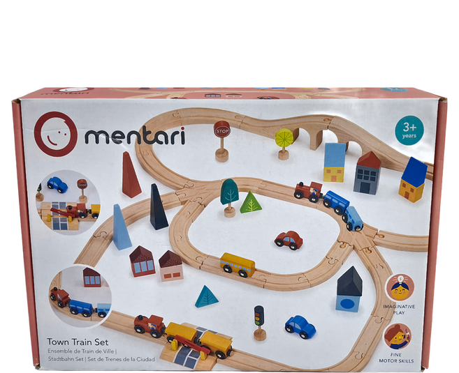 Mentari 城鎮火車軌道組 3歲以上, 1盒, Multicolor