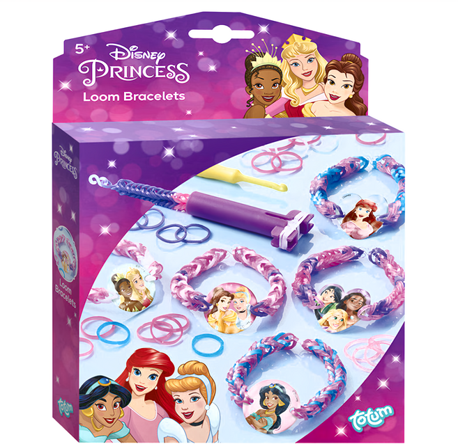 totum 迪士尼公主手作系列 Loom手鍊套裝 5歲+, 公主編織組, 1盒