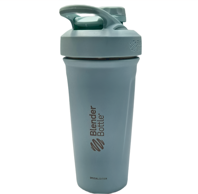 Blender Bottle Strada Twist 旋蓋不鏽鋼搖搖杯 24oz, 1個, 590ml, 冰川綠