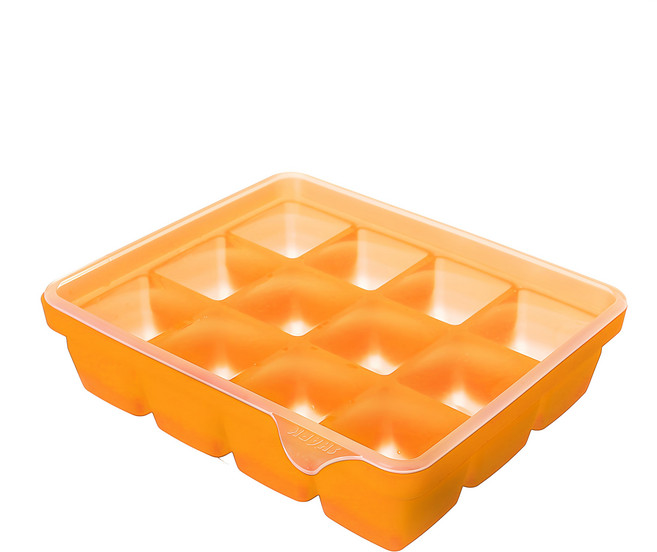 SiliPot 12格矽膠製冰盒 橘色, 1個