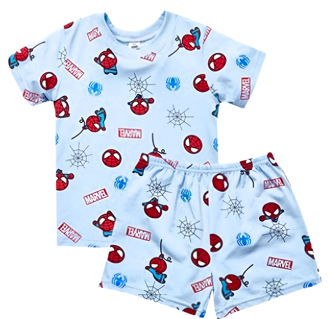 ONEDER 旺達棉品 兒童款 短袖套裝 漫威蜘蛛人圖案 台灣製