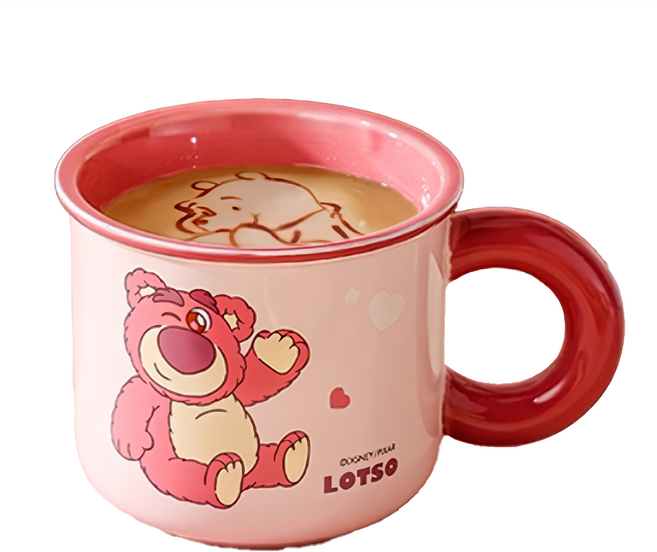TOY STORY 玩具總動員 萌趣草莓熊 陶瓷杯 10.3*10.3*9CM, 星仔杯 粉紅色, 1個
