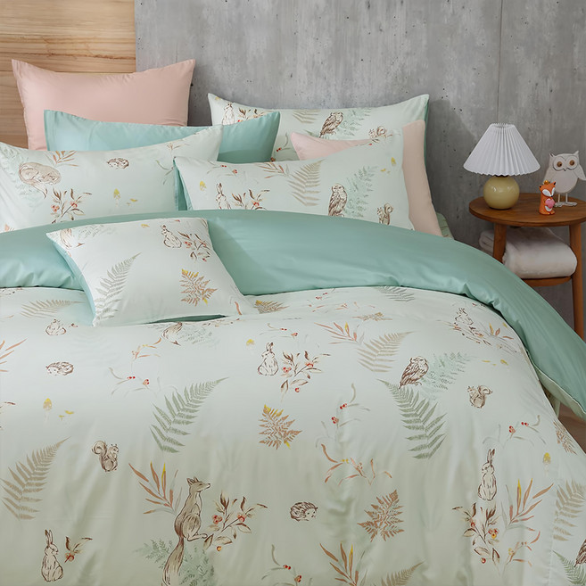 Hong Yew Bedding 鴻宇寢飾 300織美國棉兩用被套, 狐狸艾莉森 綠