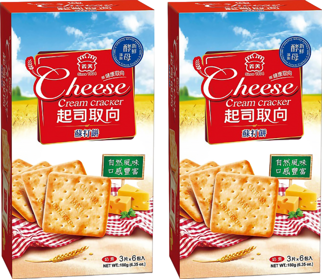 義美 起司取向蘇打餅乾, 180g, 2盒
