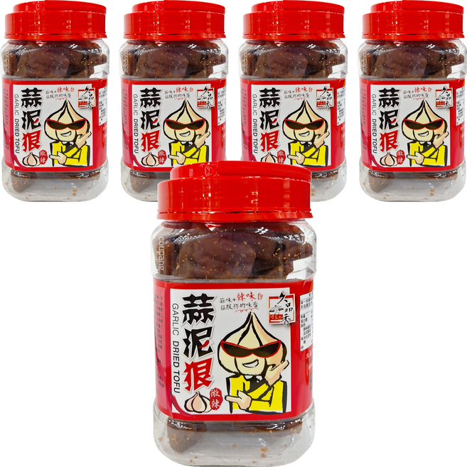 久品香 蒜泥狠豆乾 微辣, 350g, 5罐