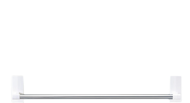 3M Command 無痕 極淨防水收納系列 毛巾架組 17730, 不鏽鋼色 + 白色, 1個