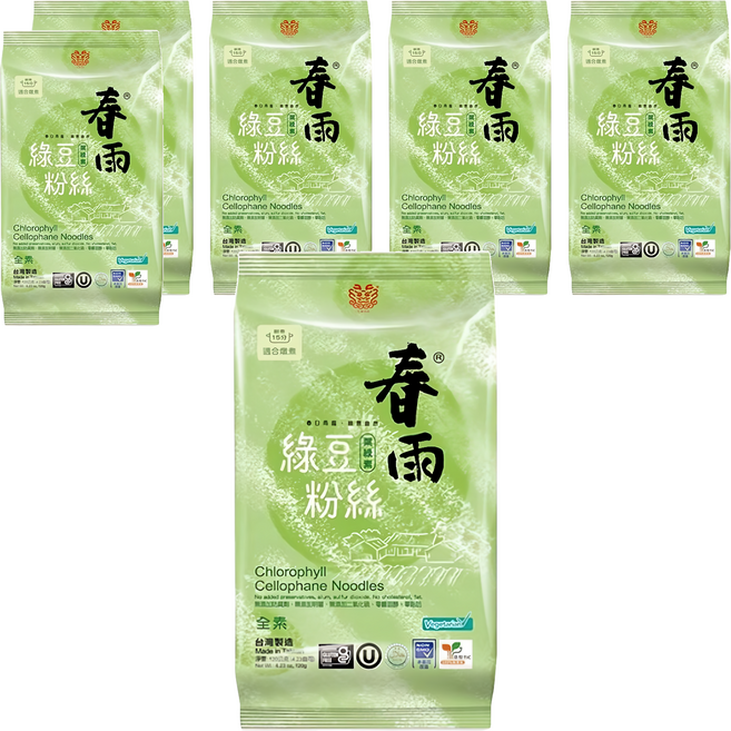 龍口 春雨綠豆粉絲, 120g, 6包