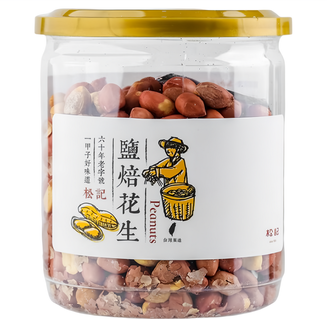 松記 鹽焙花生, 230g, 1罐