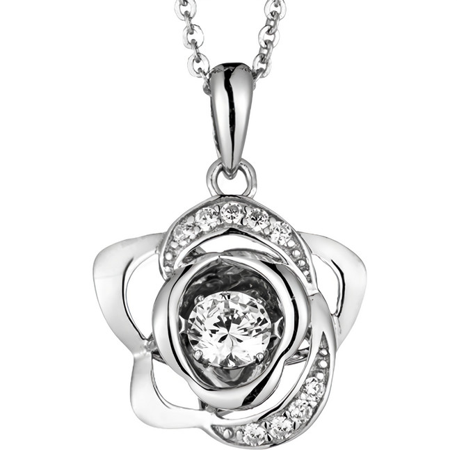 Crossfor Dancing Stone系列 純銀懸浮閃動項鍊