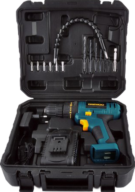 대우 18V 가정용 리튬이온 배터리 충전 임팩트 전동드릴 세트 DET-YFT42, 1개