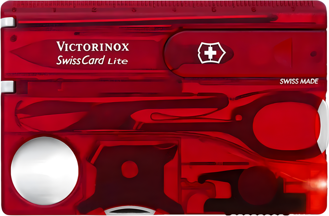 VICTORINOX 瑞士維氏 13用LED白光燈瑞士卡瑞士刀口袋工具 紅色 輕巧便攜多功能, 1組
