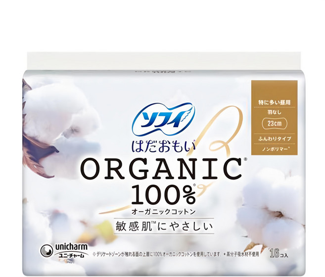 SOFY 蘇菲 日本原裝進口 天然敏感肌衛生棉 日用量多 無翼型, 23cm, 16片, 1包