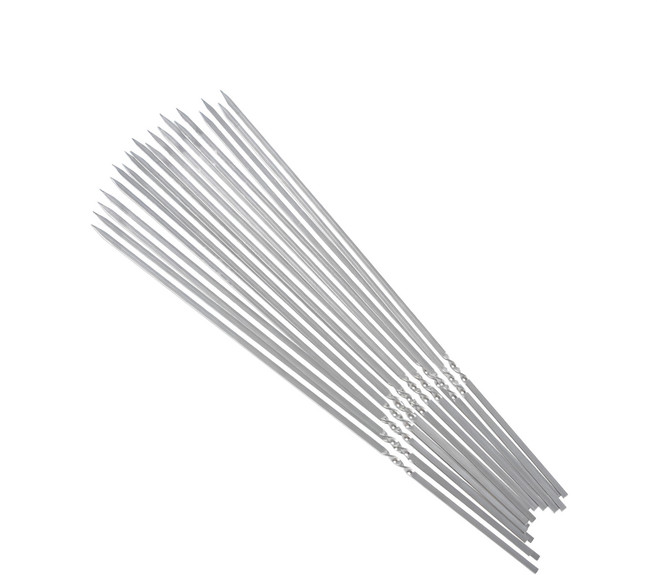 OUTSY 304食品級不鏽鋼防燙烤肉叉 附收納袋 33.5 x 0.4 x 0.11cm 235g 20支, 銀色, 1組