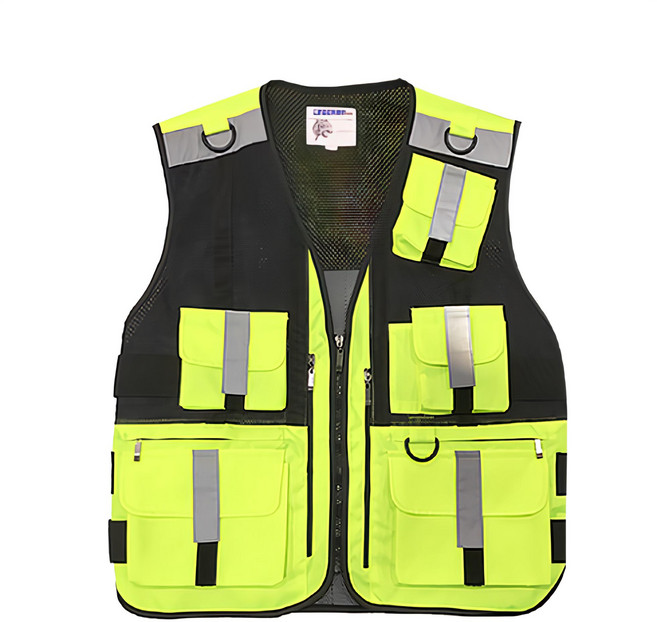 CRACKER 多功能安全背心 SW-3040, 螢光色, 1個