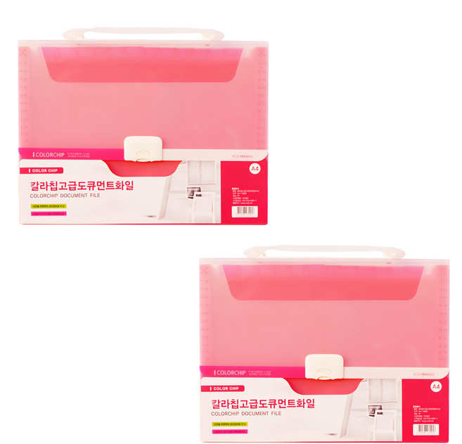 ECO Chungwoon A4 12層手提風琴夾 Set, 紅色, 2個