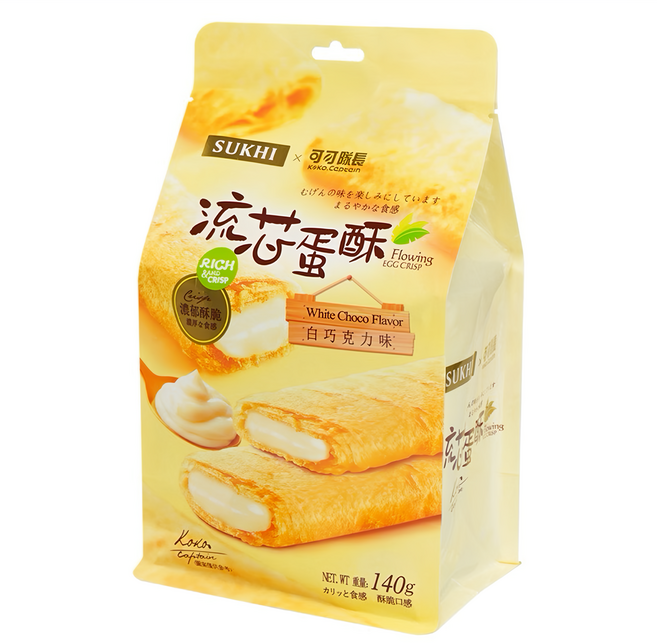 SUKHI 巧戀流芯蛋酥 白巧克力, 140g, 1袋