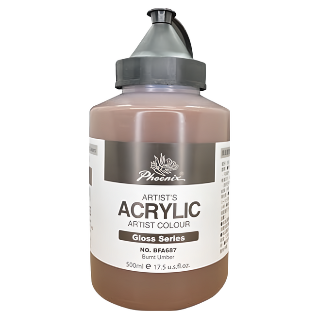 Phoenix 鳳凰畫材 亮光系列 壓克力顏料 BFA687, 500ml, 1色