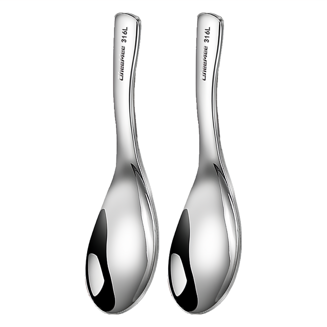 CheeMee 企美 瑞典廚房 316不鏽鋼 一體成型小湯勺2件組 M, 1組, 2支小湯勺, 銀色