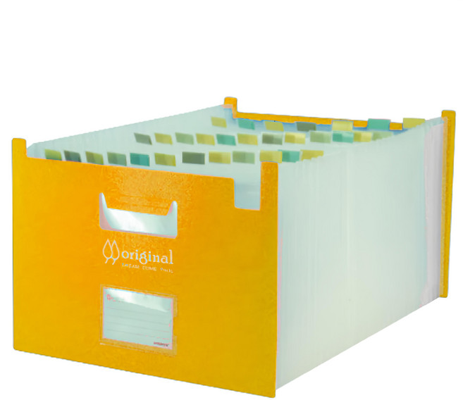 DaTaBanK 三田文具 A4 站立式31層風琴夾 聚丙烯材質, 黃色, 1個