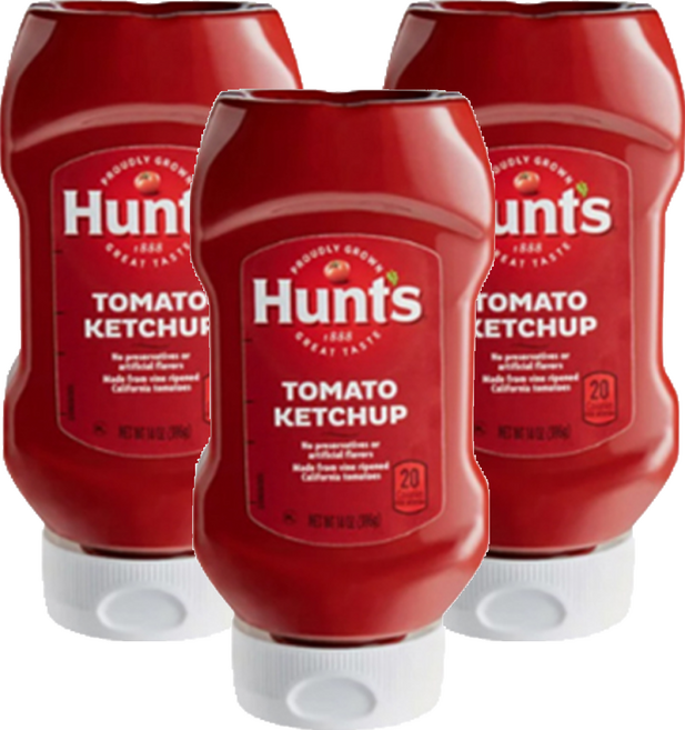 Hunt's 蕃茄醬 擠壓倒瓶, 397g, 3瓶