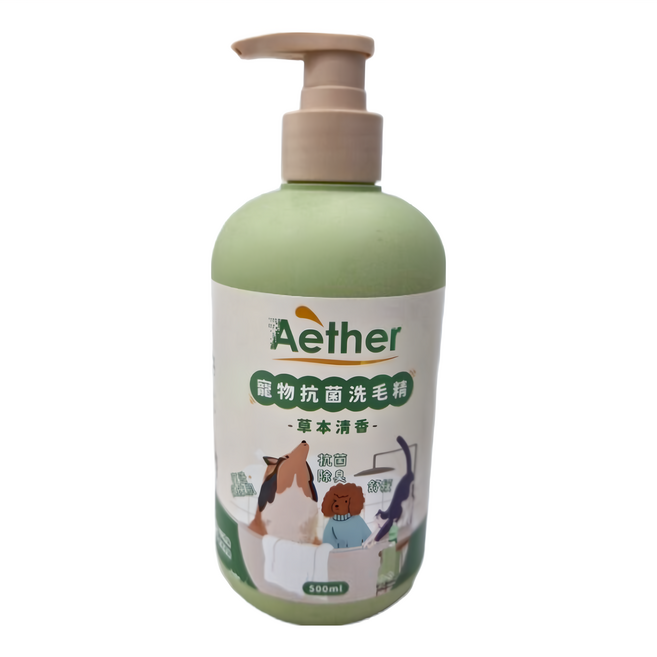 Aether 依鈦抗菌專家 寵物抗菌洗毛精 草本清香 適用於乾燥/敏感皮膚, 500ml, 1瓶