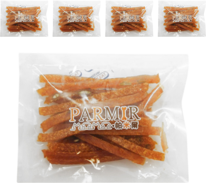 PARMIR 帕米爾 台灣製造 犬用寵物零食, 南瓜子雞肉絲, 50g, 5包