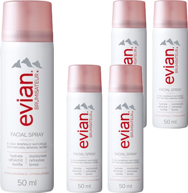 evian 依雲 天然礦泉護膚保濕噴霧, 50ml, 5瓶