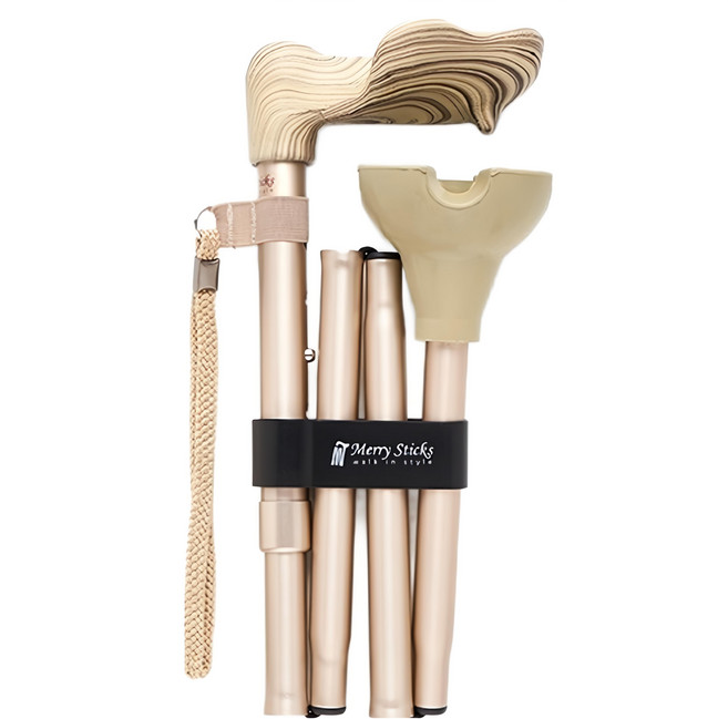 Merry Sticks 悅杖 自立式人體工學手杖 右手用, 香檳金, 1支