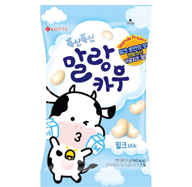 LOTTE 樂天 Malang Cow 軟綿綿牛奶糖, 79g, 1包