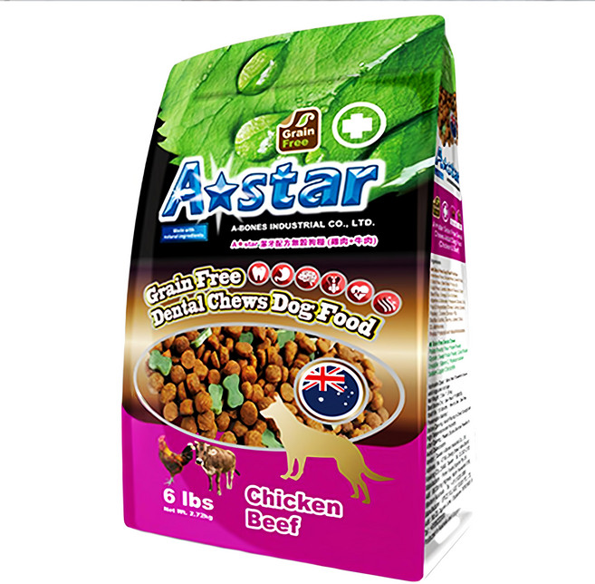 A star 潔牙配方無穀狗糧, 雞肉 + 牛肉, 2.72kg, 1袋