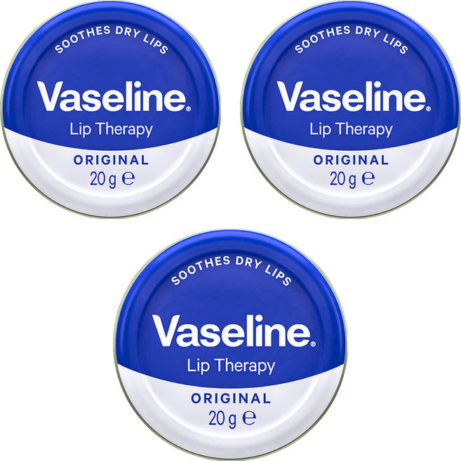 Vaseline 凡士林 圓鐵罐護唇膏-原味 20g, 原味, 3件
