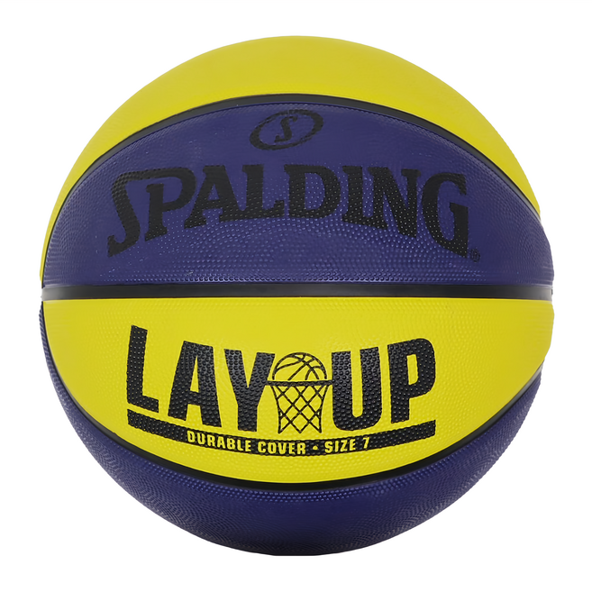 SPALDING 斯伯丁 LAY UP Wilson籃球 藍 + 黃 560~650g, SPA84551, 1顆