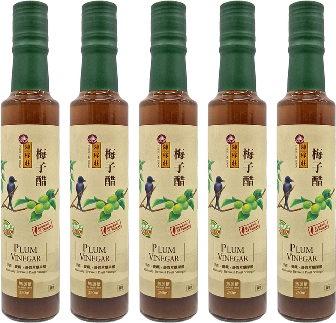 陳稼莊 梅子醋 無加糖, 250ml, 5瓶