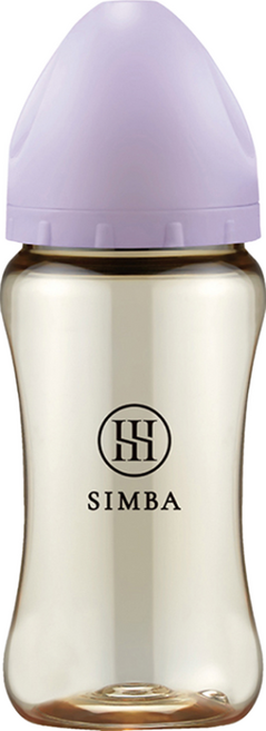 Simba 小獅王辛巴 新生適用 蘊蜜鉑金PPSU寬口防脹氣奶瓶, 紫芙, 270ml, 1個