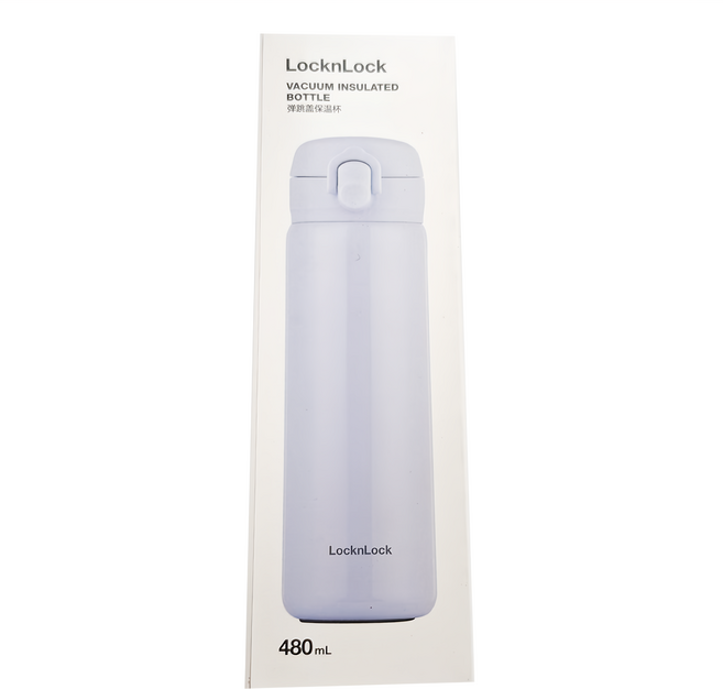 LocknLock 樂扣樂扣 LHC3391BLU 彈跳蓋保溫杯, 白色, 480ml, 1個