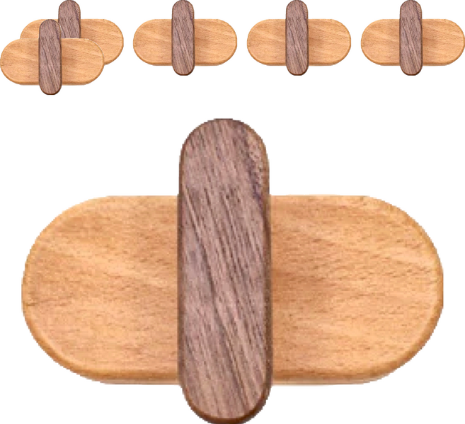 KUIBAO 快豹生活 質感木質掛鉤 6個, 原木色, 1組