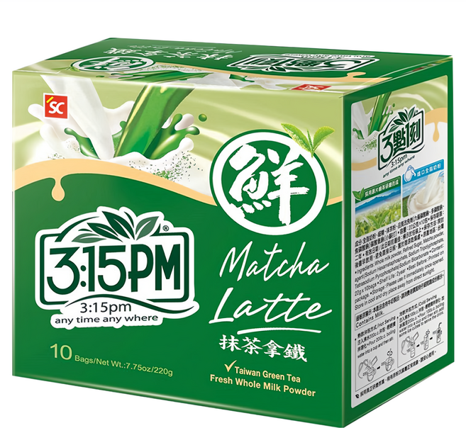 3點1刻 抹茶拿鐵, 22g, 10包, 1盒