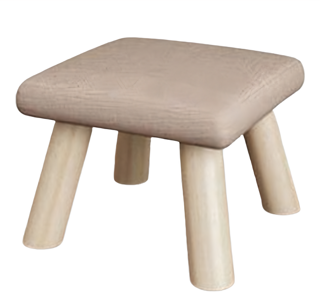 Mega 馬卡龍棉麻蘑菇小椅 26x26x19公分, 淺咖, 1個