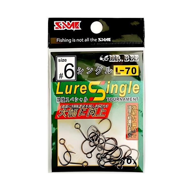 SAME 莎美 lure single l-70 #6 型號mbsh-021ng, 16入, 1包