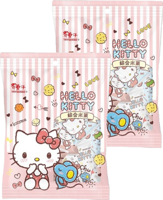 TRYGOODZ 翠菓子 HELLO KITTY 旅行米果, 196g, 2袋