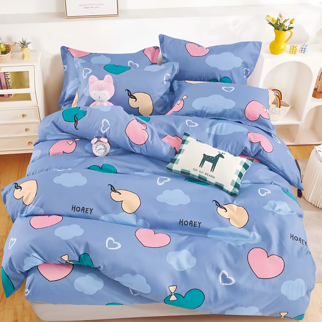 Annette MIT 舒柔棉 薄被套, 愛心寶貝 藍色