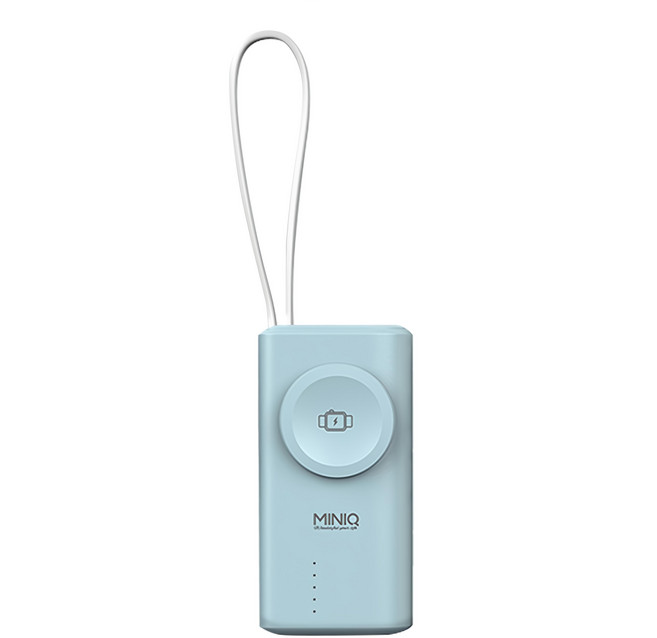 MINIQ 多功能膠囊快充行動電源, MD-BP079, 藍色