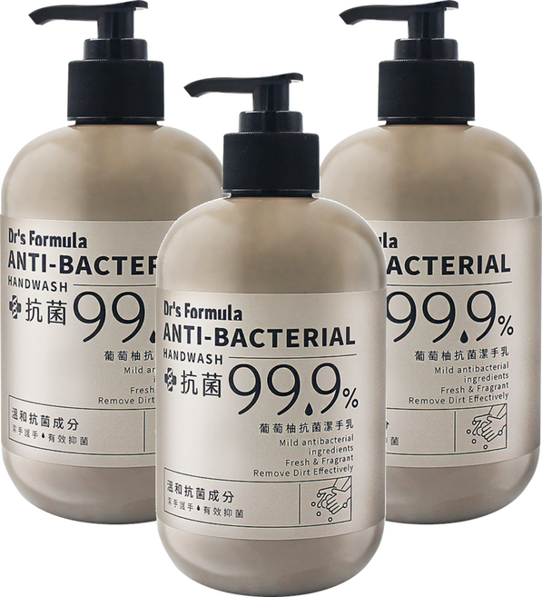 台塑生醫 Dr's Formula 葡萄柚抗菌潔手乳, 400g, 3瓶
