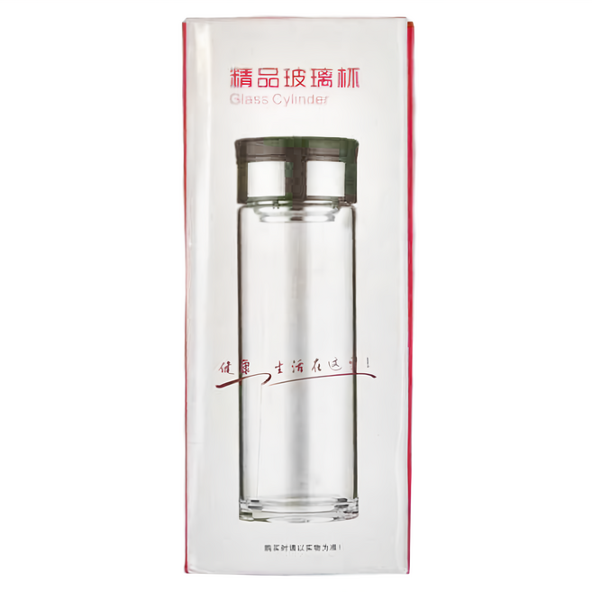 便攜茶水分離杯, 透明色 + 銀色, 240ml, 1個