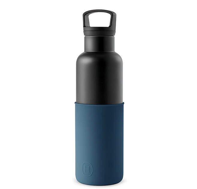 HYDY 時尚保溫水瓶 75 x 75 x 270mm 黑瓶 360g, 海軍藍, 590ml, 1個