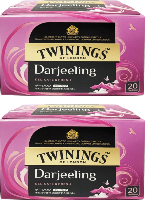 TWININGS 唐寧茶 片岡英國大吉嶺紅茶 紫色, 2.1g, 20個, 2盒