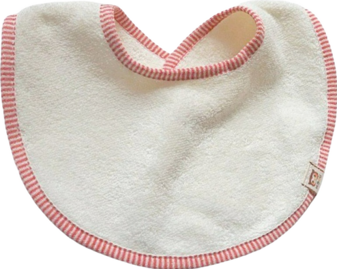 HiBOU 喜福 有機棉 寶貝圍兜兜 親膚 強吸水力 不易掉毛, 草莓紅, 1個, 1個