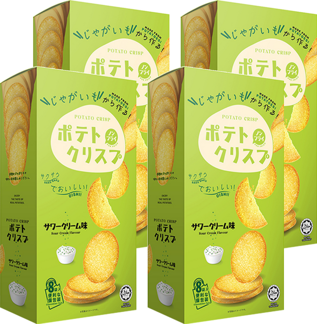 Win2 日本版 馬鈴薯脆餅 洋蔥酸奶味, 4盒, 160g